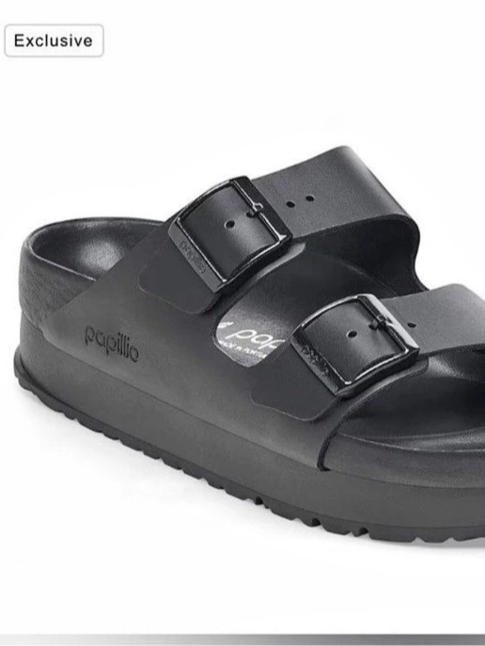 Papillio Exquisite Platform Arizona Sandals in Black, Narrow